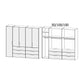 Crystal 5 Door Full Mirror Wardrobe with Drawer - W251cm