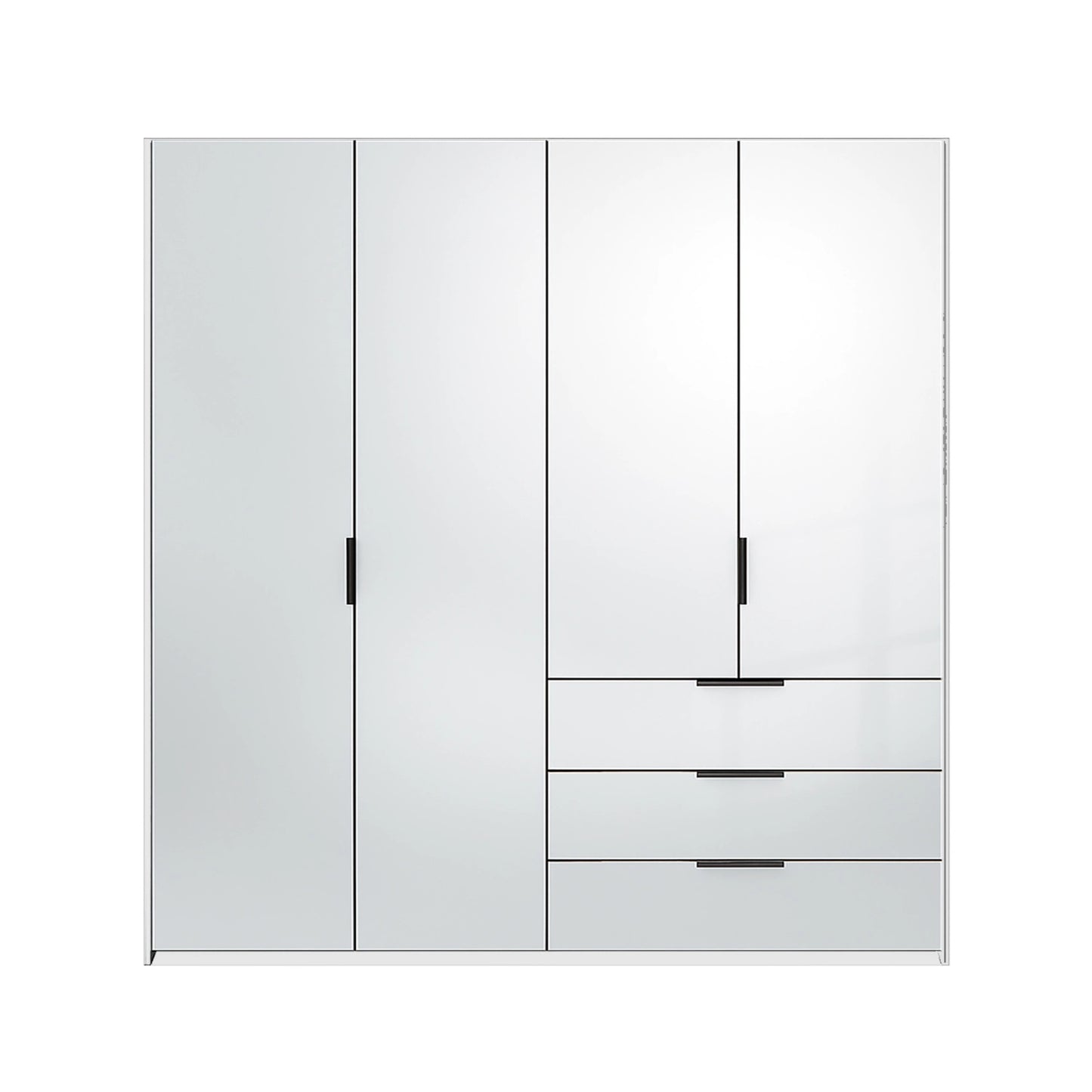 Rauch Crystal 4 Door Full Mirror Wardrobe with Drawers