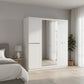 Rauch Dalton Alpine White 4 Door 2 Mirrored Hinged Wardrobe 181cm