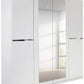 Close up of Dalton Alpine White 4 Door 2 Mirrored Hinged Wardrobe 