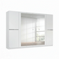 Dalton 271cm Alpine White 6 door mirrored wardrobe in stock for fast UK delivery. Modern hinged wardrobe with shelves and hanging rails. 