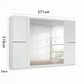Dalton Alpine White 6 Door Hinged Wardrobe  with dimensions displayed on a white background