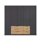Rauch Davo 5 Door Wardrobe with Drawers and Mirror – 226cm