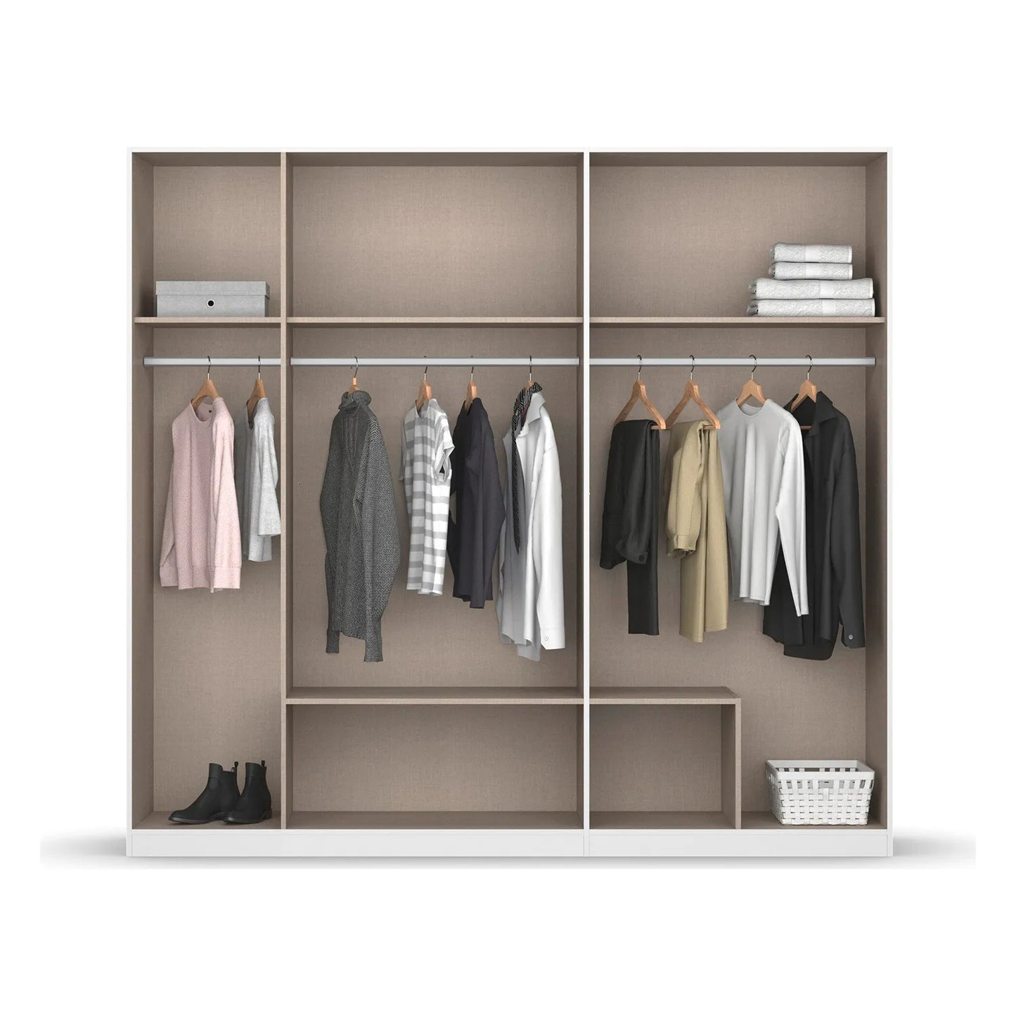 Rauch Davo 5 Door Wardrobe with Drawers and Mirror – 226cm