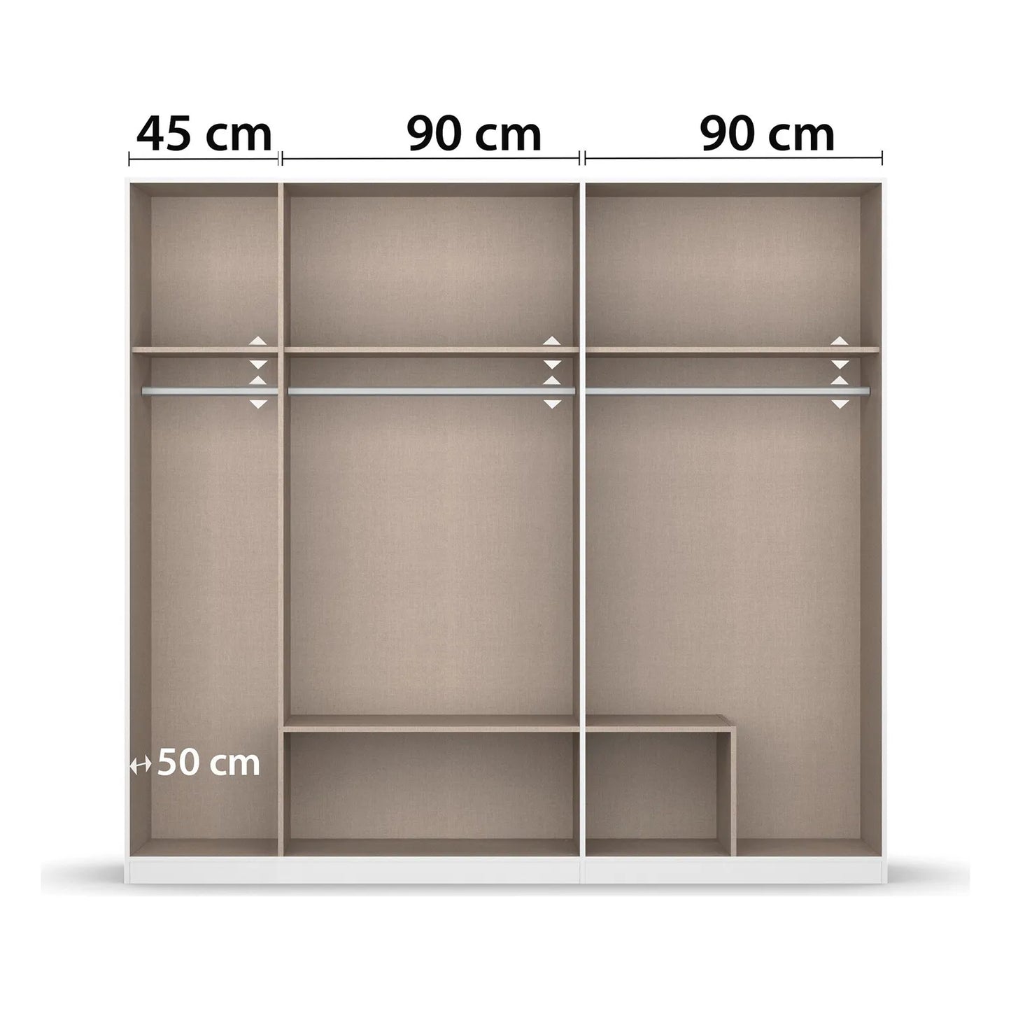Rauch Davo 5 Door Wardrobe with Drawers and Mirror – 226cm