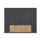 Rauch Davo Large 271cm wardrobe with 6 Artisan Oak drawers and 6 doors