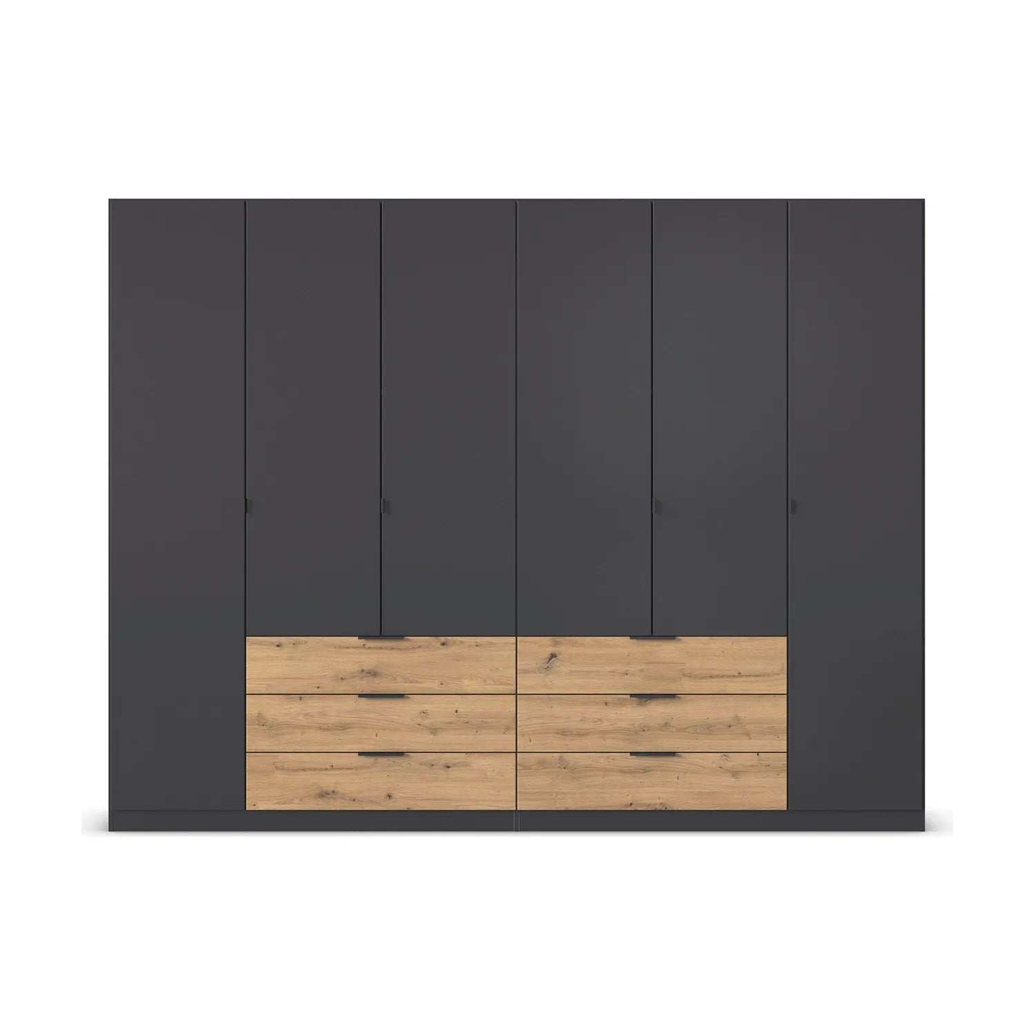 Rauch Davo Large 271cm wardrobe with 6 Artisan Oak drawers and 6 doors