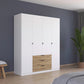 Rauch Davo 4 door wardrobe in White with  Artisan Oak drawers