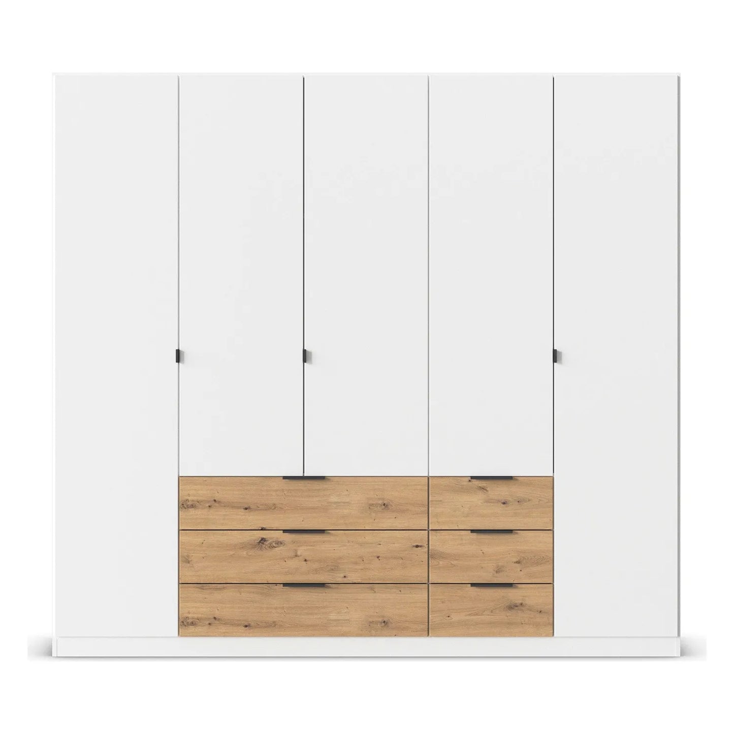 Rauch Davo 5 Door Wardrobe with Drawers and Mirror – 226cm