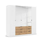 Rauch Davo 5 Door Wardrobe with Drawers and Mirror – 226cm