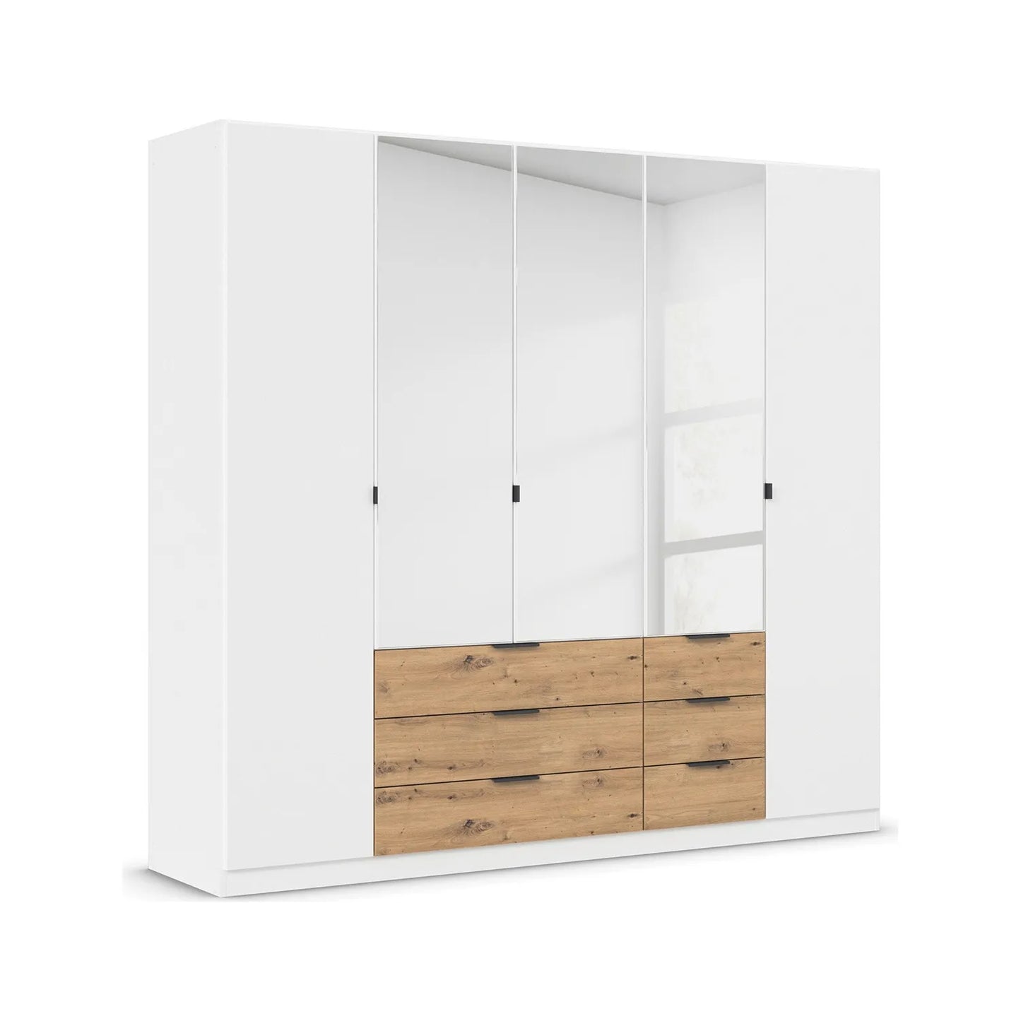 Rauch Davo 5 Door Wardrobe with Drawers and Mirror – 226cm