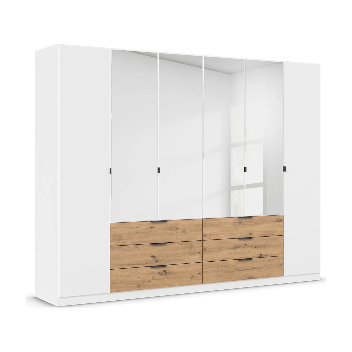 Shop the Rauch Davo 6 door wardrobe with drawers and mirror. Made in Germany with adjustable storage, free delivery and premium organisation.