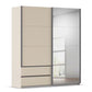 Rauch Elara two Door Champagne Sliding Door Wardrobe with Drawers and Mirror 