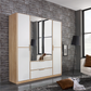Discover the Rauch Essensa 4 Door Wardrobe with 2 mirrored doors, 2 drawers, White or White Glass fronts and free UK delivery.