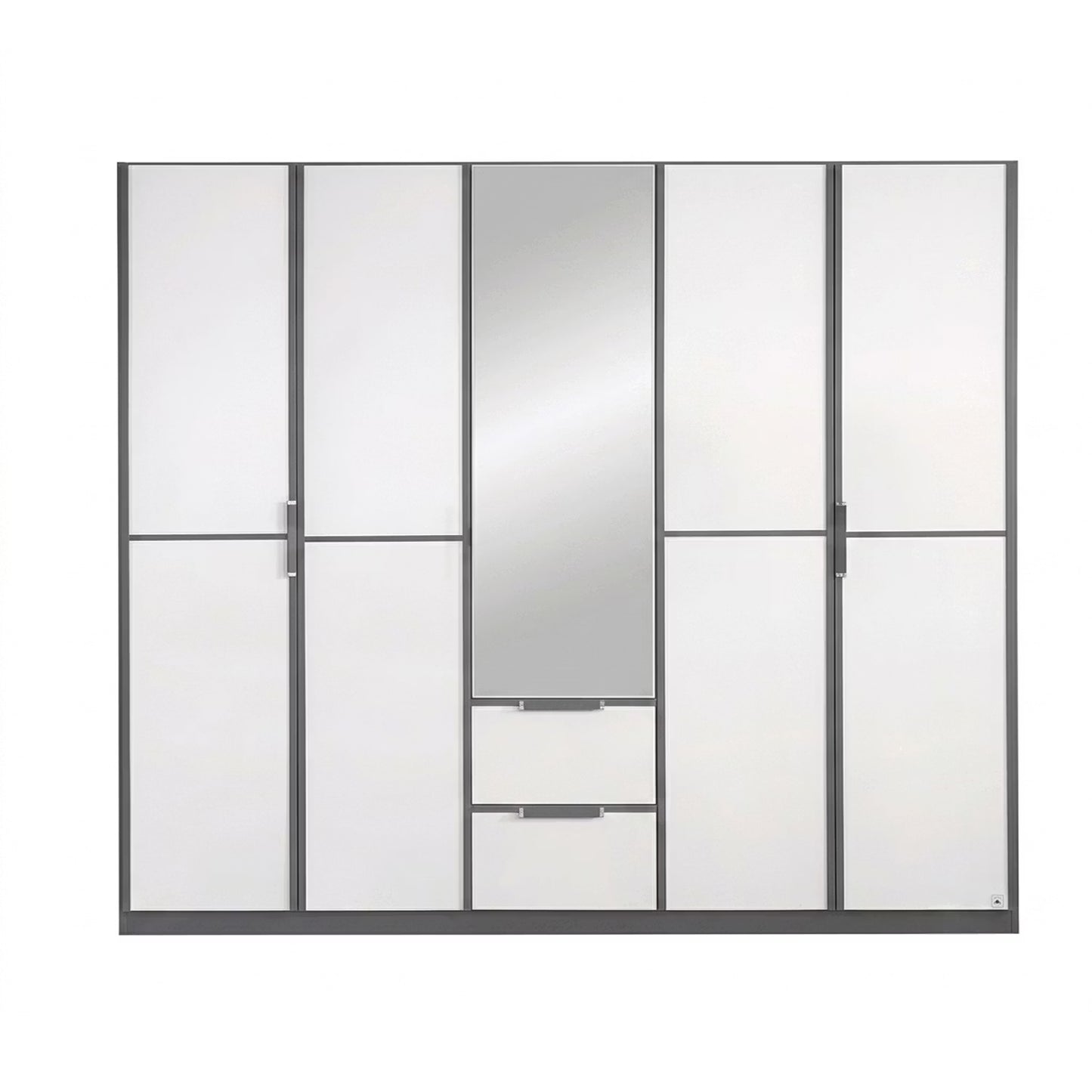 Rauch Essensa 5 Door Wardrobe with 1 Mirrored Door & 2 Drawers – 226cm