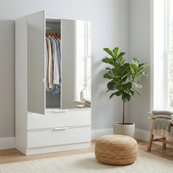 Rauch Essensa 2 Mirrored Doors & 2 Drawers - Styled in a Bedroom