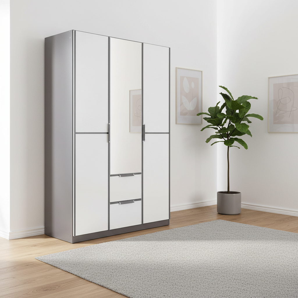 Rauch Essensa 3 Door Wardrobe with Mirror & 2 Drawers – 136cm