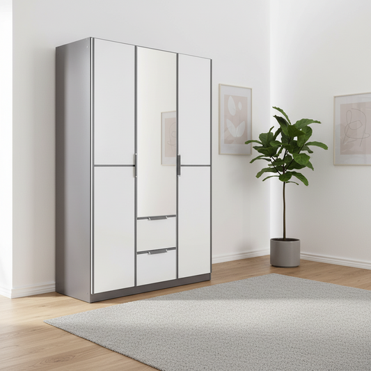 Rauch Essensa 3 Door Wardrobe with Mirror & 2 Drawers – 136cm