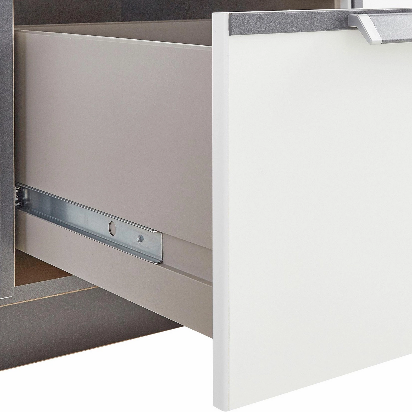 Side Drawer view of Rauch Essensa 3 Doors, 1 Mirrored Door & 2 Drawers 