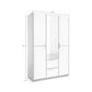 Dimensions view in white background of Rauch Essensa  vertical and horizontal trims  3 Doors, 1 Mirrored Door & 2 Drawers