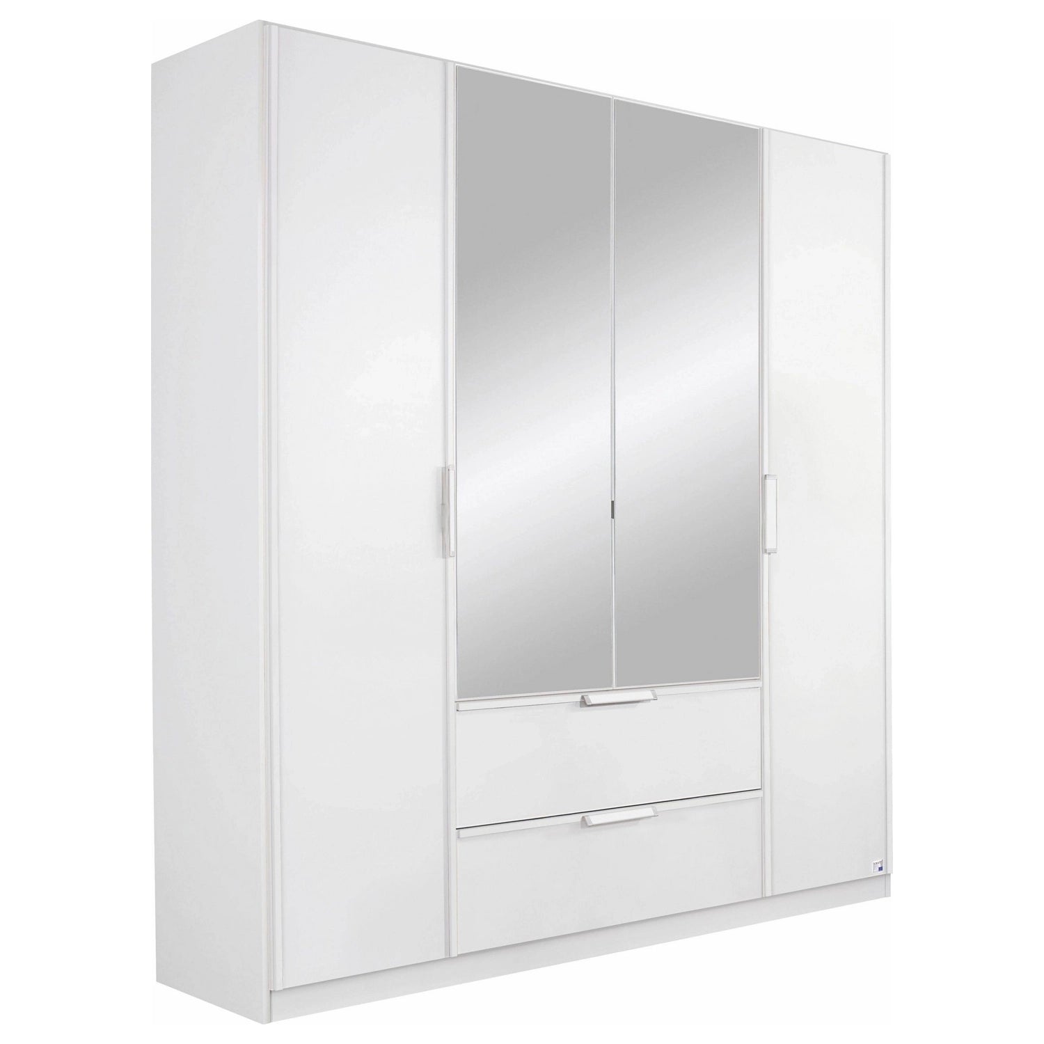 Side view of Rauch Essensa 4 Doors, 2 Mirrored Door & 2 Drawers in White