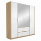 Rauch Essensa Front colour with vertical trims 4 Doors, 2 Mirrored Door & 2 Drawers in Sonoma Oak