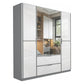 Rauch Essensa Front Glass overlay with vertical and horizontal trims 4 Doors, 2 Mirrored Door & 2 Drawers in Metallic Grey