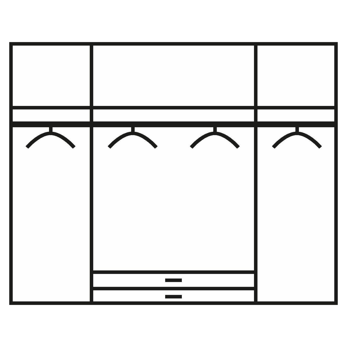 Rauch Essensa 4 Doors, 2 Mirrored Door & 2 Drawers - Interior view