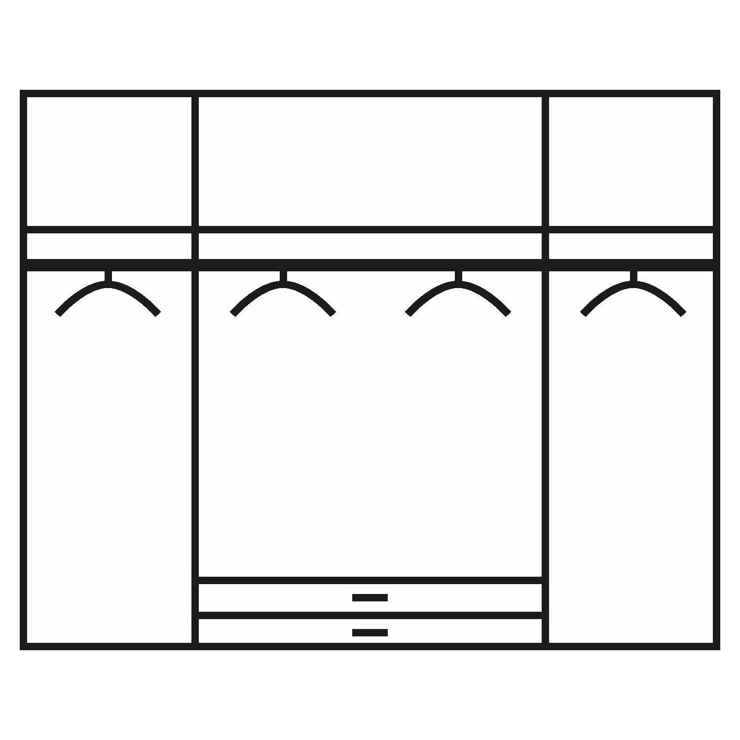 Rauch Essensa 4 Doors, 2 Mirrored Door & 2 Drawers - Interior view