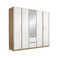 Rauch Essensa Front colour with vertical trims 5 Doors, 1 Mirrored Door & 2 Drawers in Sonoma Oak - Home Of Wardrobes