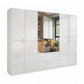 Rauch Essensa Front Glass overlay with vertical and horizontal trims 6 Doors, 2 Mirrored Doors & 2 Drawers in White