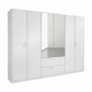 Rauch Essensa Front colour with vertical and horizontal trims 6 Doors, 2 Mirrored Doors & 2 Drawers in White