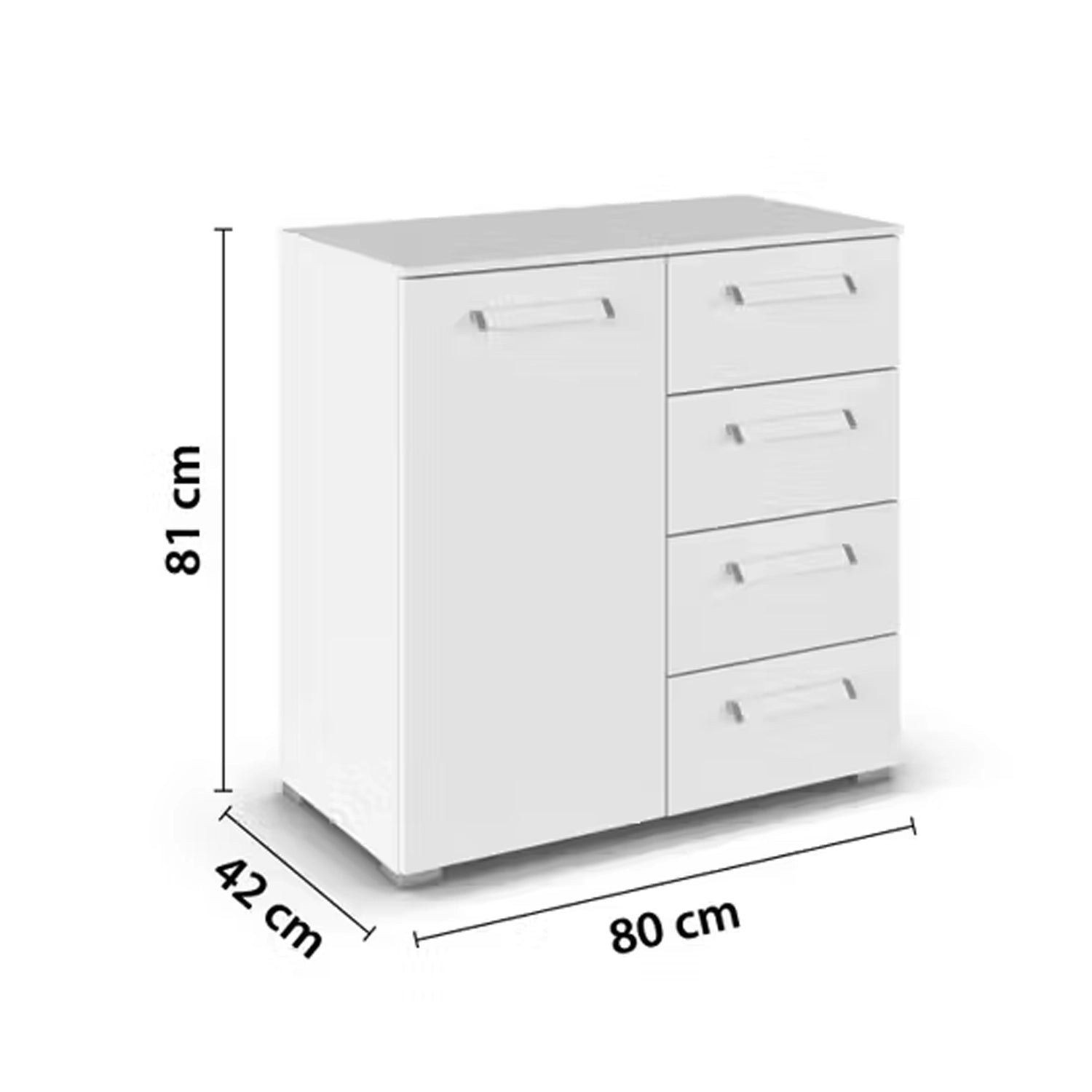 Measurements for Rauch 1 Door 4 Drawers Chest 