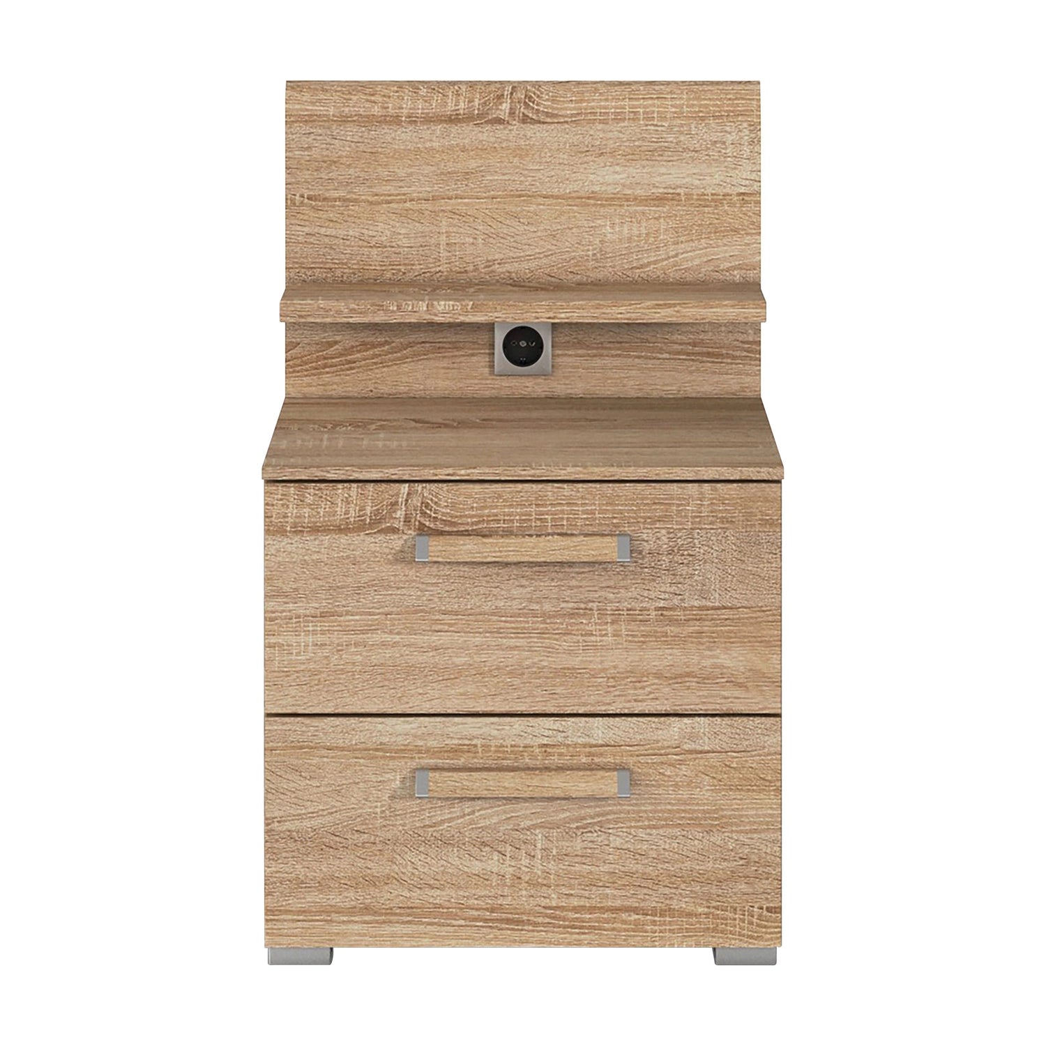 Rauch Eve Sonoma oak 2 Drawer bedside table with panel