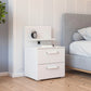 Rauch Eve white 2 Drawer bedside table with panel in bedroom