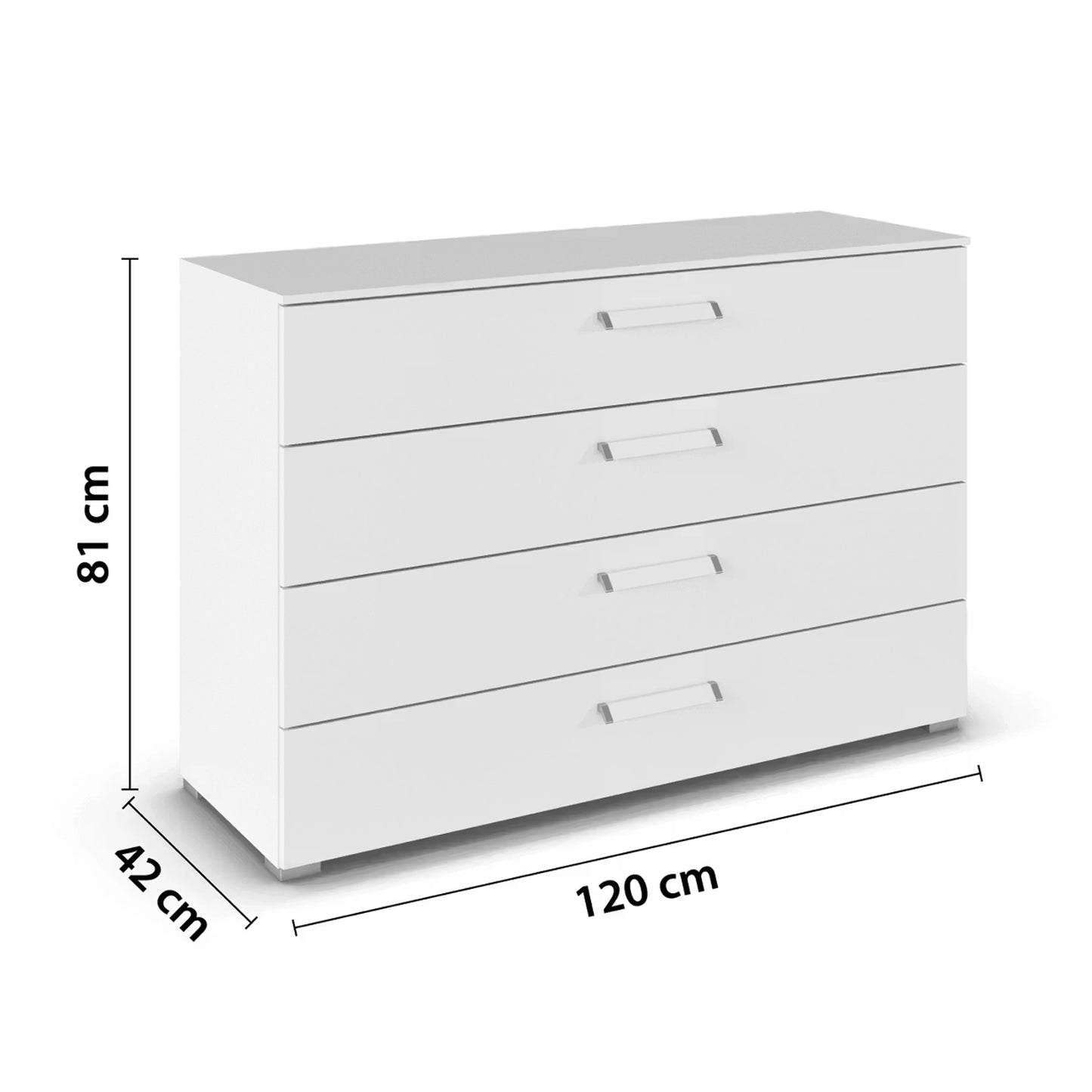 Measurements of Rauch Eve 4 Drawer Large Chest