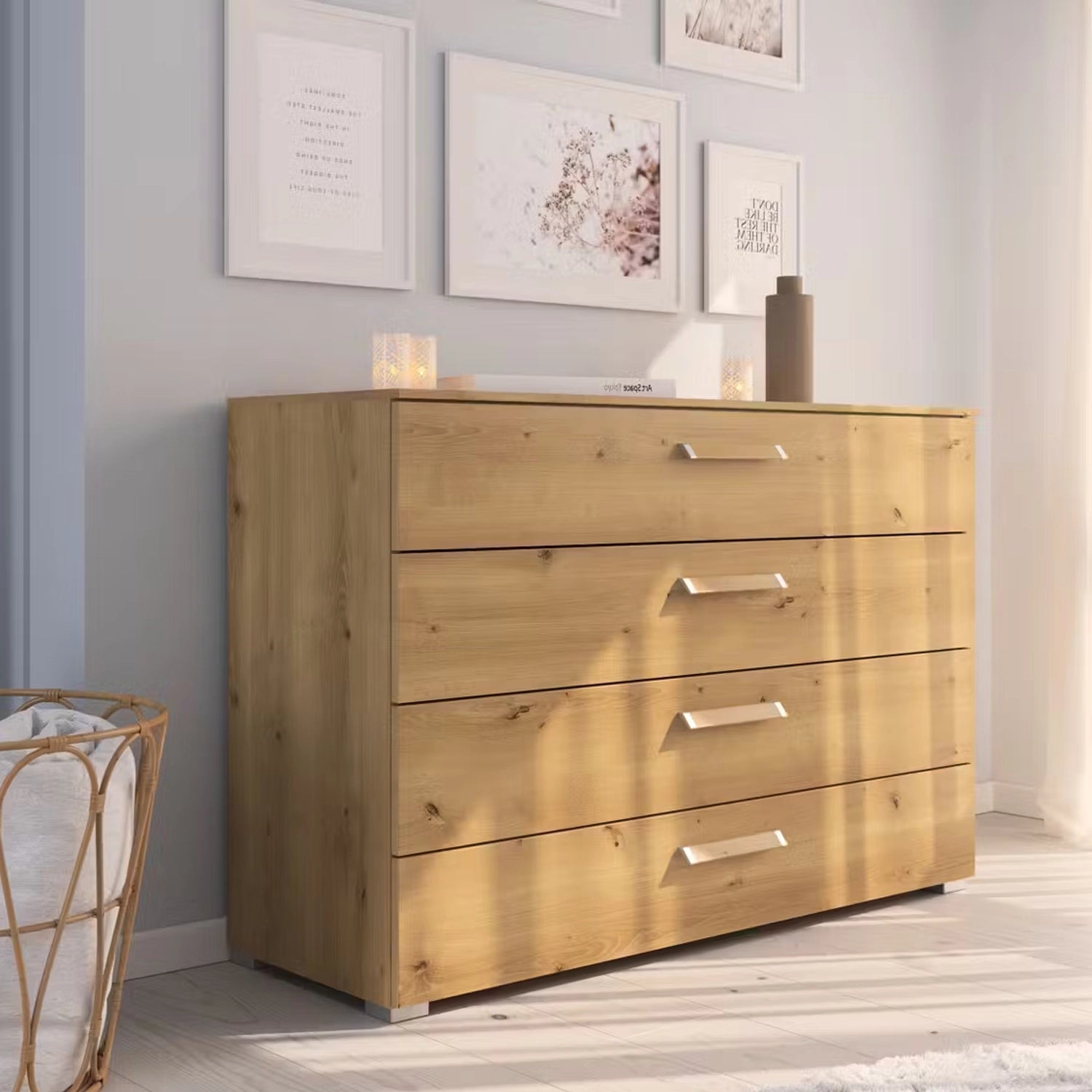 Rauch Eve Wild Oak 4 Drawer Large Chest in bedroom