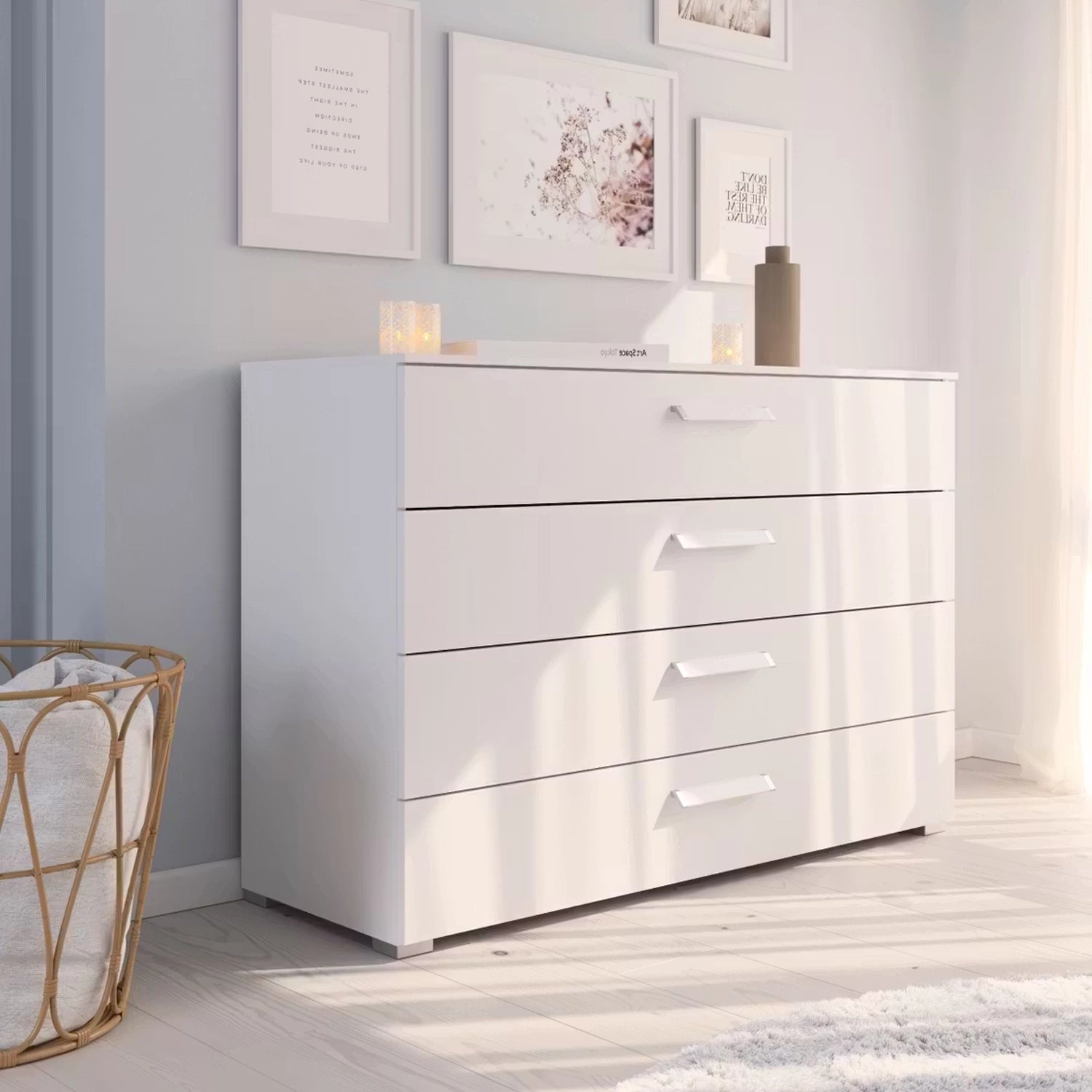Rauch Eve white 4 Drawer Large Chest in bedroom