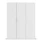 Without Mirror 3 Door White hinged Wardrobe
