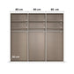Rauch Wardrobe Internal compartment view and measurements 