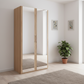 Rauch Evelyn Sonoma Oak 2 Door hinged Wardrobe with Mirrors on Both the Doors