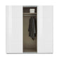 Rauch Forms 3 Door Sliding White Glass Wardrobe - Interior view Styled in a Bedroom