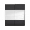 Rauch Formes Basalt Glass and Mirror Front Sliding Door Wardrobe 