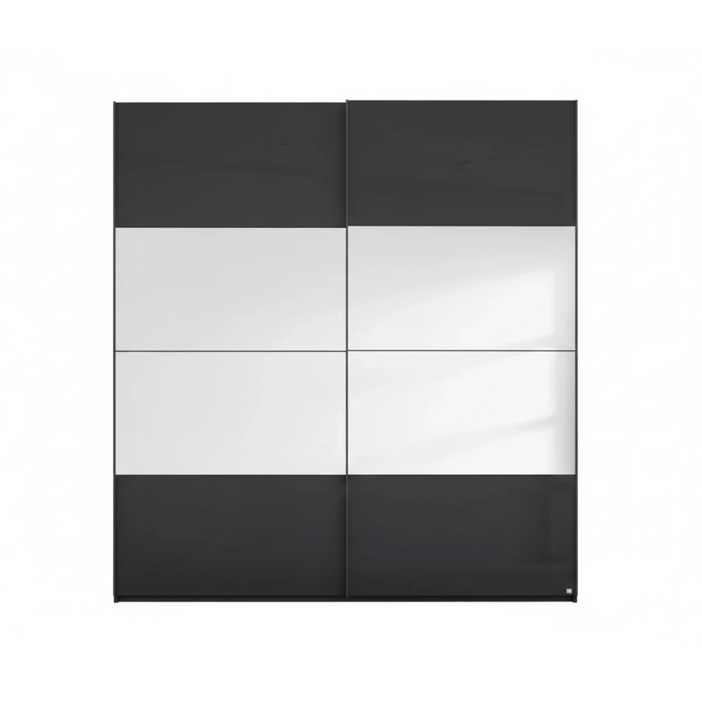 Rauch Formes Basalt Glass and Mirror Front Sliding Door Wardrobe 