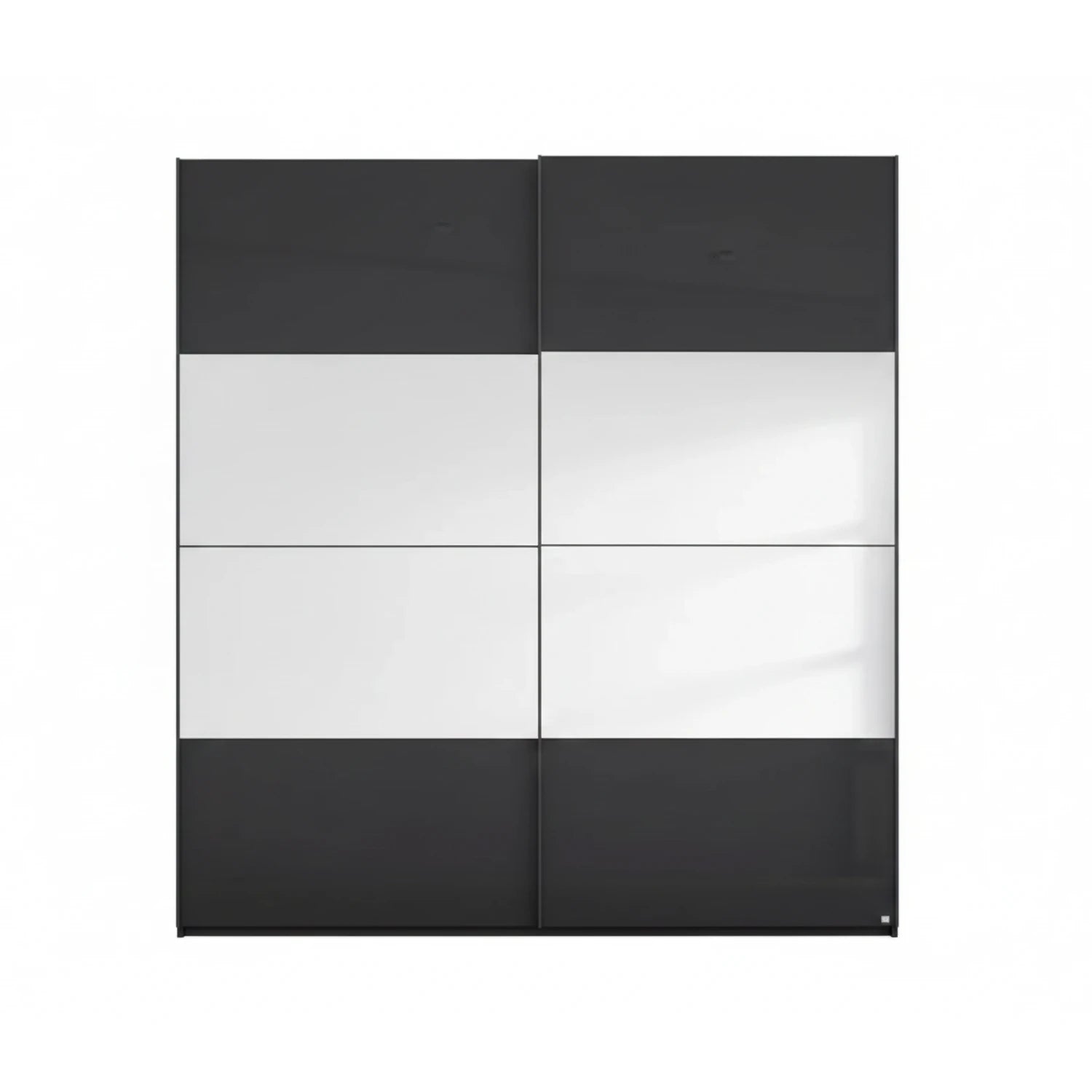 Rauch Formes Basalt Glass and Mirror Front Sliding Door Wardrobe 