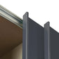 Rauch Forms Black Sliding Door Wardrobe with Shelves - Closeup view