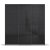 Rauch Forms Black Sliding Door Wardrobe with Shelves - Front view