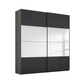 Rauch Forms Basalt Glass 2 Door Sliding Wardrobe with Mirror