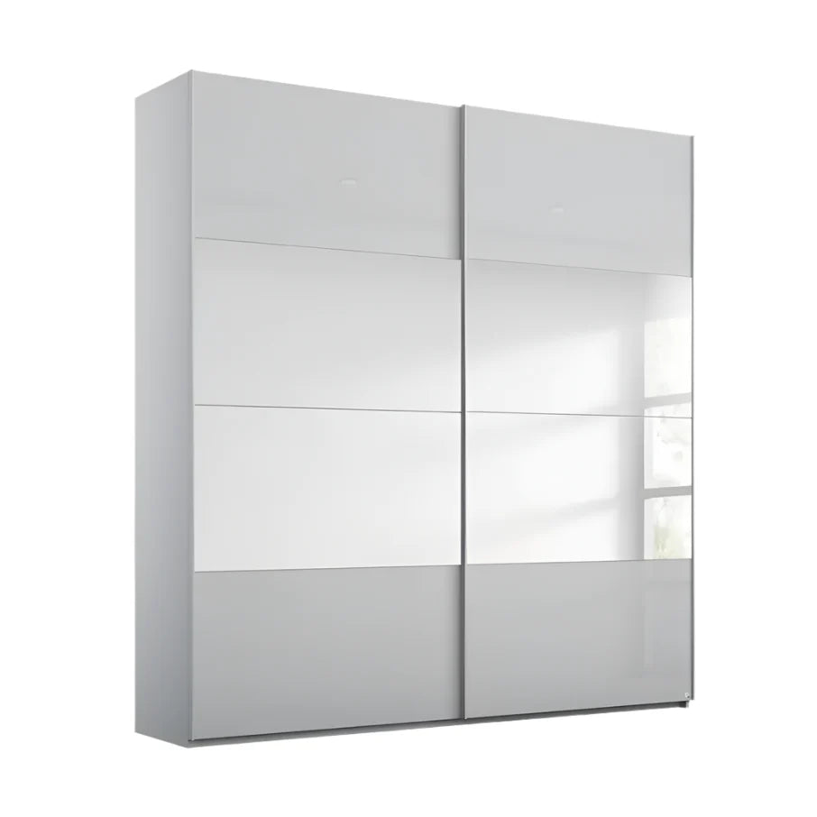 Rauch Forms Slk Grey Glass 2 Door Sliding Wardrobe with Mirror 