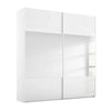 Rauch Forms White Glass 2 Door Sliding Wardrobe with Mirror 